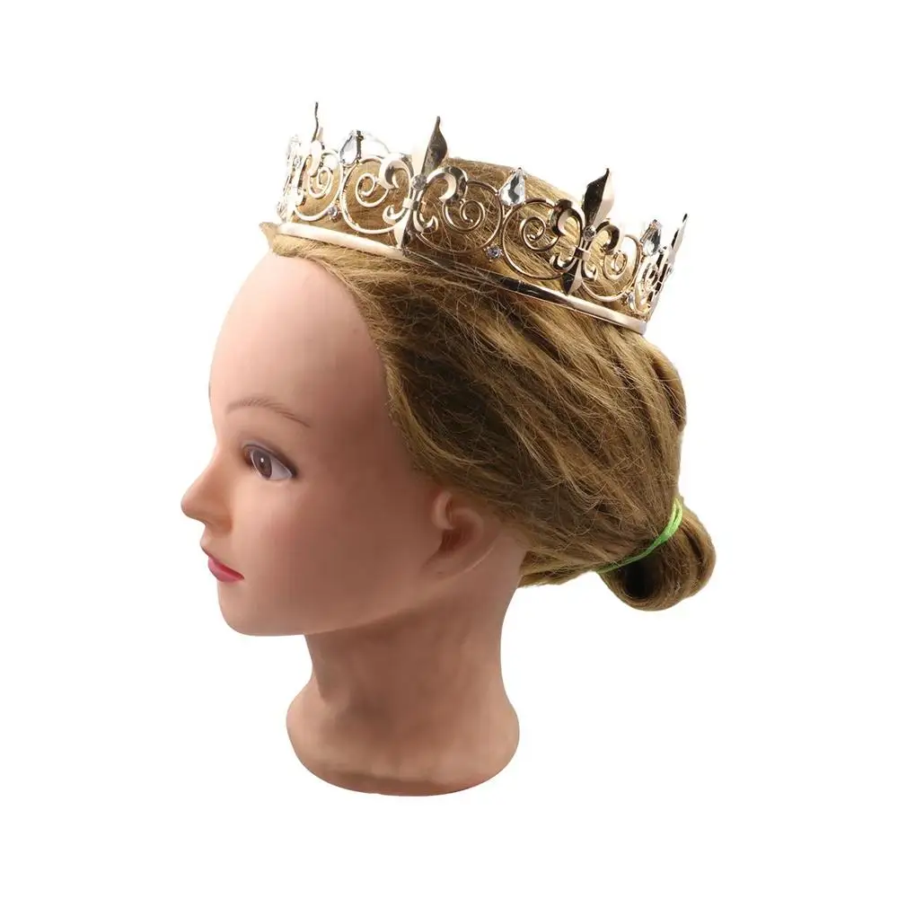 Exquisite Bar Mitzvah Crown King Crown Hair Hoop Korean Style Metal Prince Crowns Alloy Hair Accessories Round Tiaras Wedding