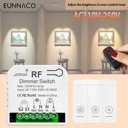 AC110V 220V wireless dimmer switch light brightness adjustable RF433mhz remote control supports 2-way LED halogen light Dimming