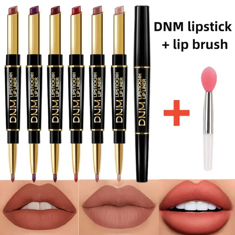 12 Color Matte Lipstick Lip Liner 2 In 1 Makeup Matte Lipstick Durable Waterproof Nude Red Lipstick Lips Cosmetics Wholesale