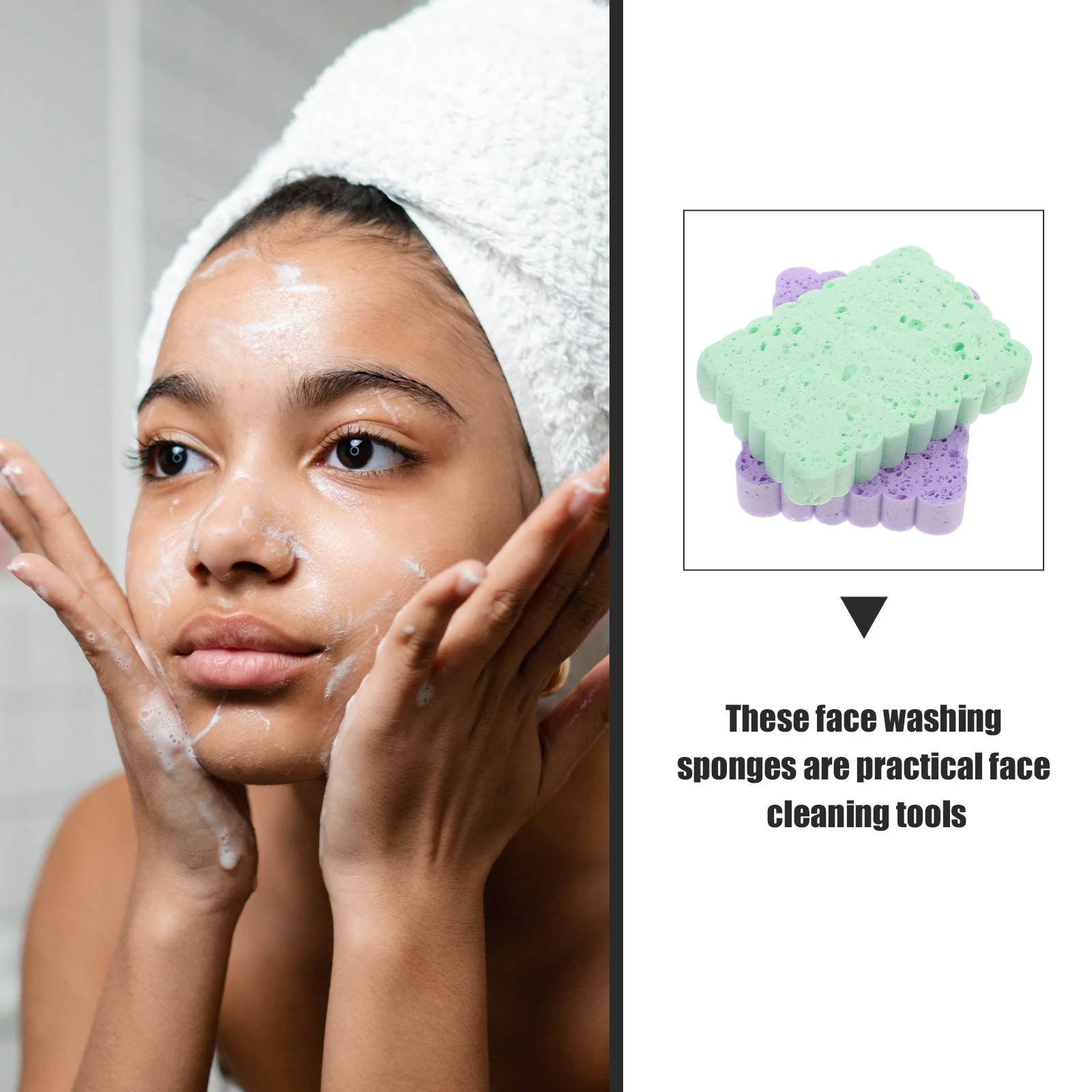 

4Pcs Facial Cleaning Sponges Compact Multi-Function Exfoliating Face Scrubbers Soft Portable Reusable Face Cleaner