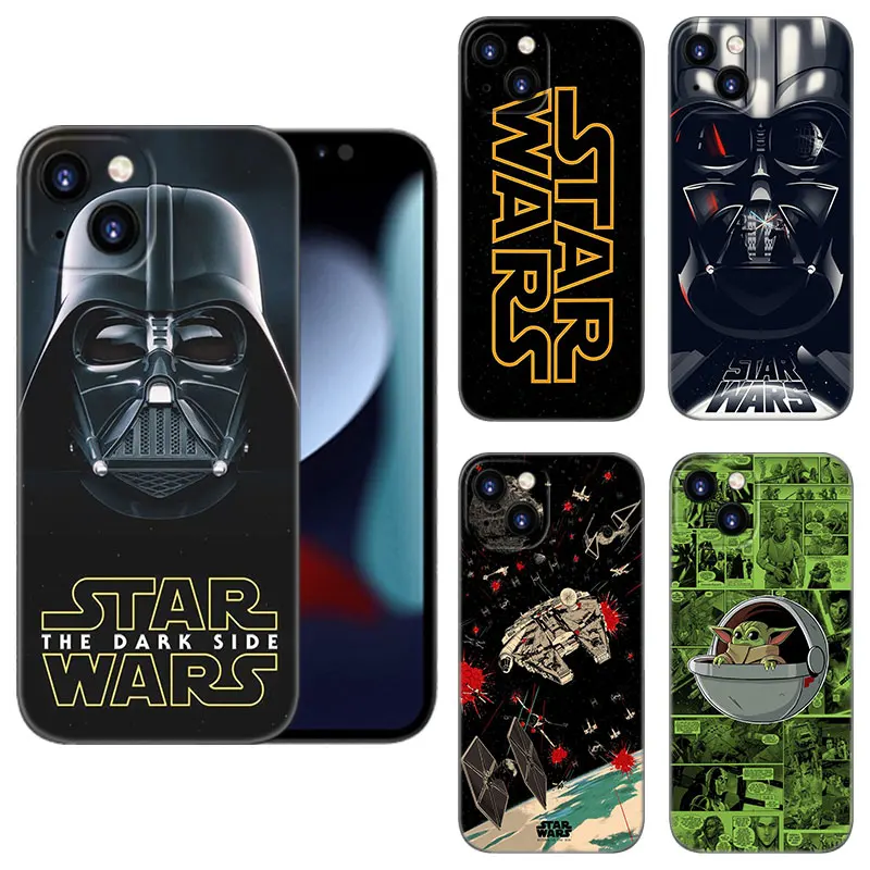 War Space Ship Star Black Silicone Phone Case For Apple iPhone 12 13 Mini 11 14 15 16 Pro Max 7 8 Plus