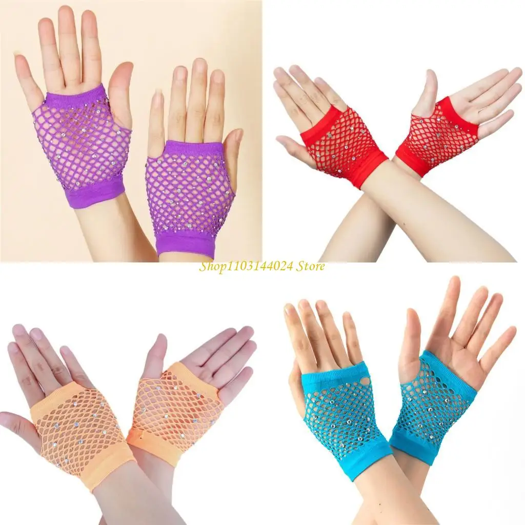 N5KE Oddychające Rave Rives Half Finger Design Blask Mesh na festiwale muzyczne