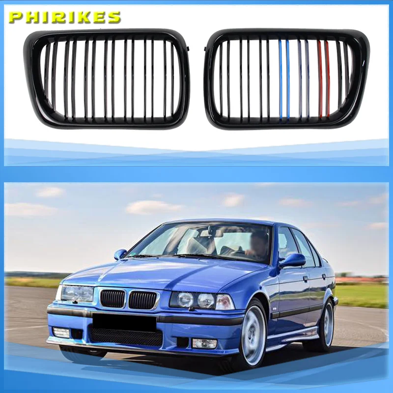 

Черная решетка радиатора E36 из ABS-пластика, передняя заменяемая решетка для BMW E36 1997-1999 годов, для BMW 318i, 323i, 325i, 320i, 328i
