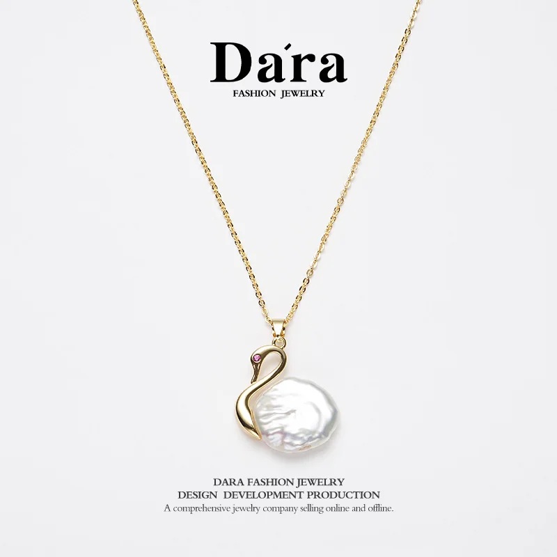Freshwater Pearl Necklace S925 Silver Chain 5-6mm Baroque Pearl Pendant Women's Light Luxury Gentle Versatile New Style