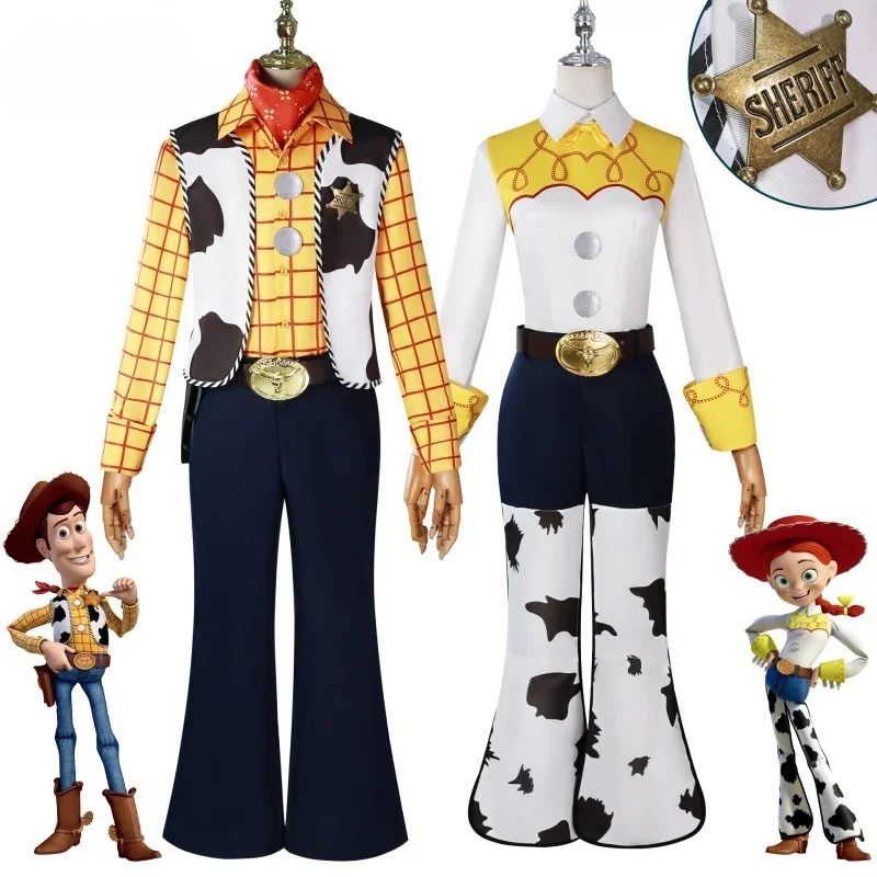 

Anime Toys Male and Female Couple's Woody Jessie Trish Cosplay Uniforms Halloween Christmas Stage Costume HERO Cos