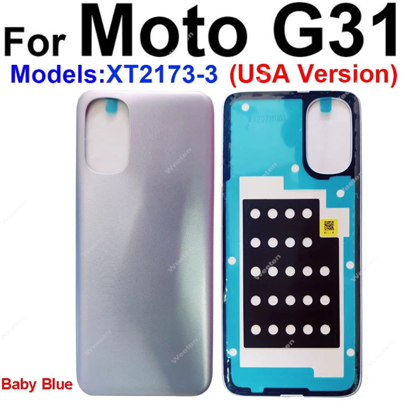 Rear Battery Door Cover Housing For Motorola MOTO G31 XT2173-3 Brazil USA Version Back Cover Housing Case Back Cover Parts