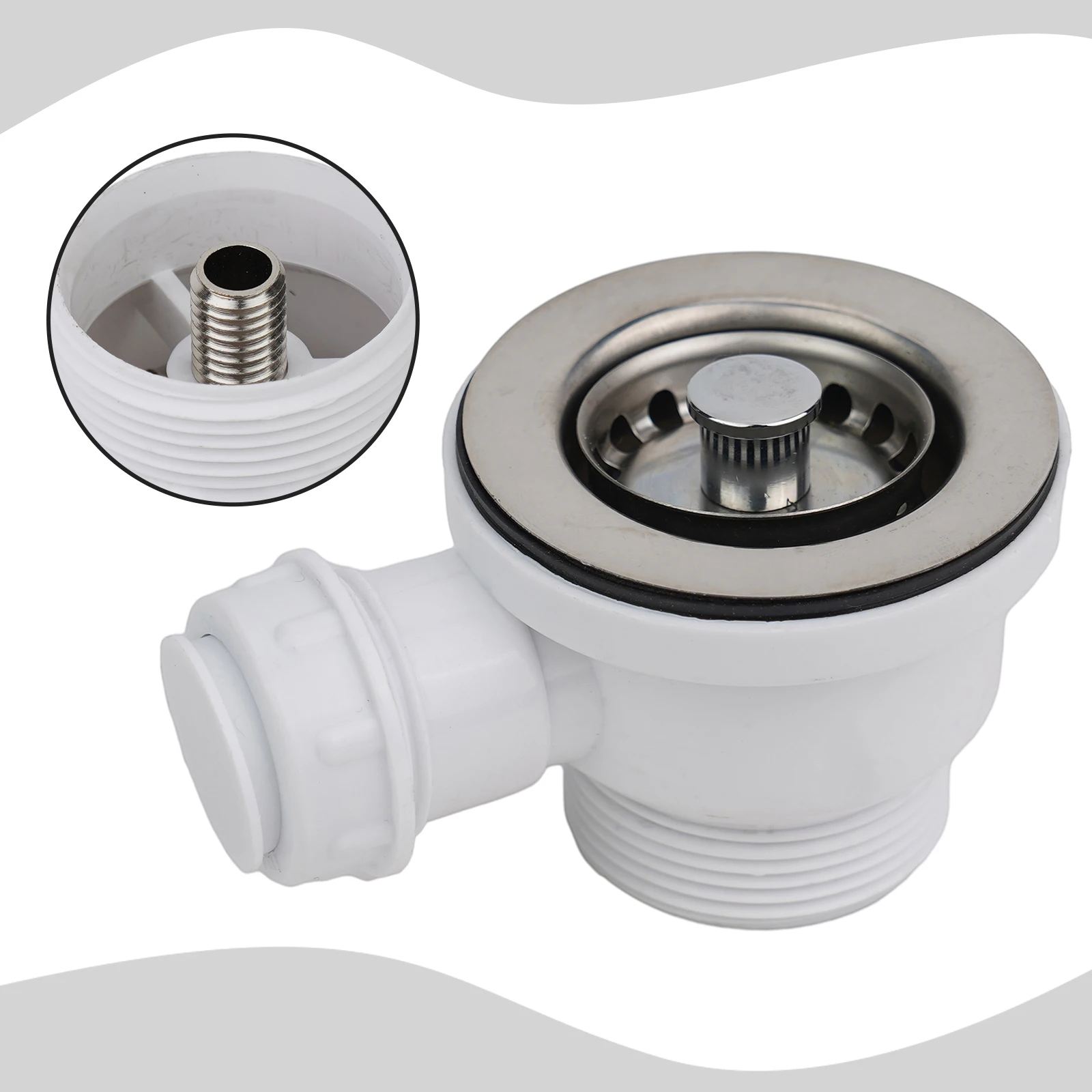 Stainless Steel 70mm PP Flange Fits Sink Mini Basket Strainer Waste Kit Kitchen Fits Any Standard Kitchen Sink