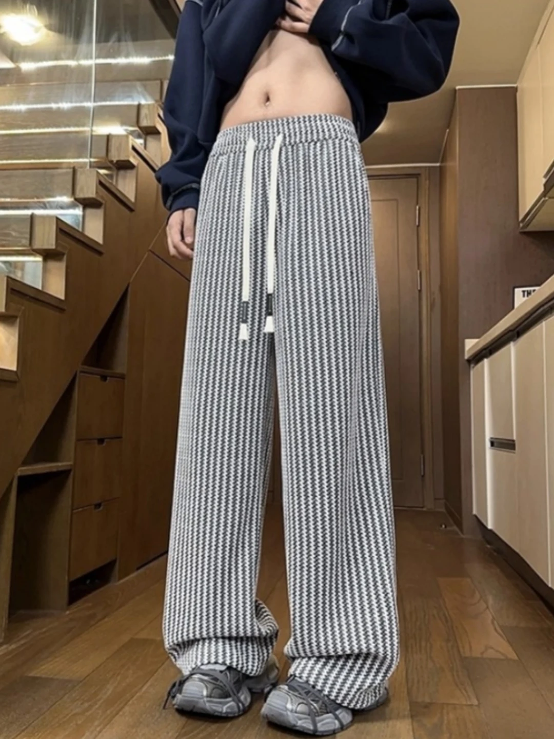 

Мужские повседневные вельветовые брюки больших размеров, полосатые свободные брюки с прямыми штанинами, весенне-осенний бренд Faion