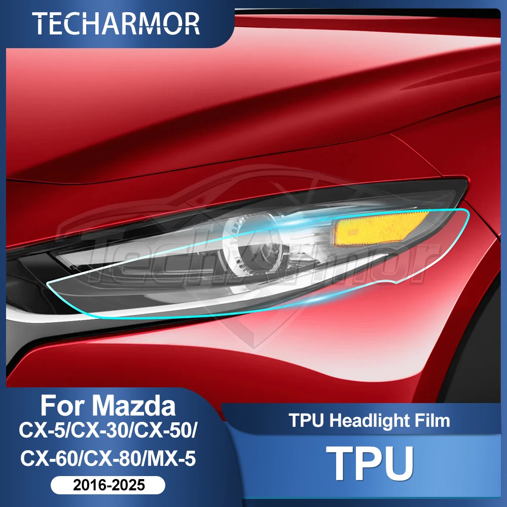 TPU-Autoscheinwerfer-Schutzfolie für Mazda CX50 60 80 MX-5 2016-2026 Transport & Smoke Anti-Kratz Auto-Außenzubehör