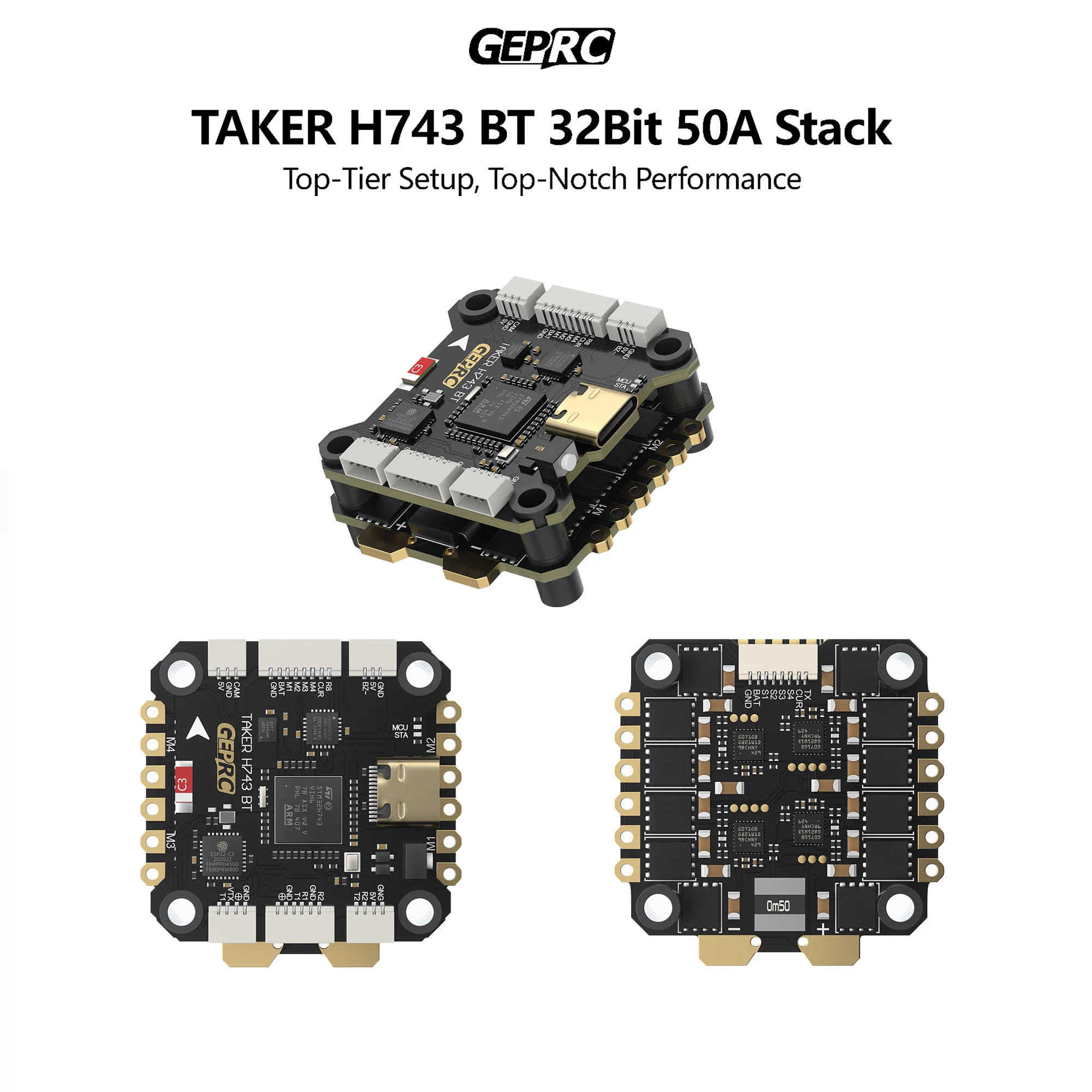 

GEPRC TAKER H743 BT 32Bit 50A Stack Dual Gyro BL32 50A 96K 4IN1 ESC Data Analyze Record Flight Barometer Racing FPV Drone