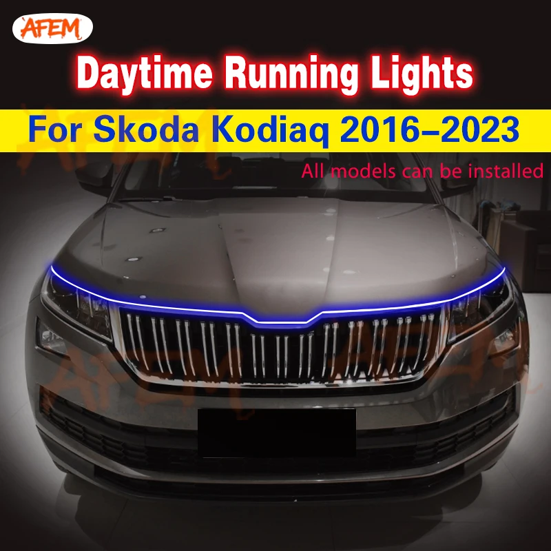1 stücke Für Skoda Kodiaq 2016-2023 LED DRL Tagfahrlicht Tageslicht Fahr licht nebel lampe Flexible Licht streifen Universal