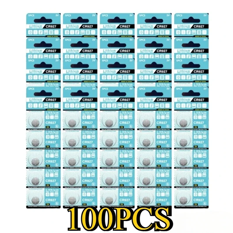 100PCS 3V Lithium Batteries CR927 CR 927 DL927 BR927 BR927-1W CR927-1WFor Remote Control Light Toy Clock Watch Button Coin Cells