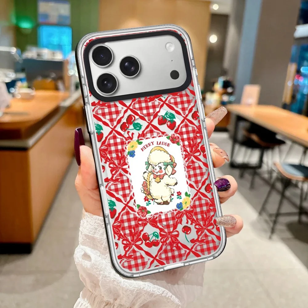 Multicolor Bear/ Rabbit Impact White Border Magnetic Cover for IPhone 12 13 14 15 16 17 Pro Max Case for IPhone 17 Air