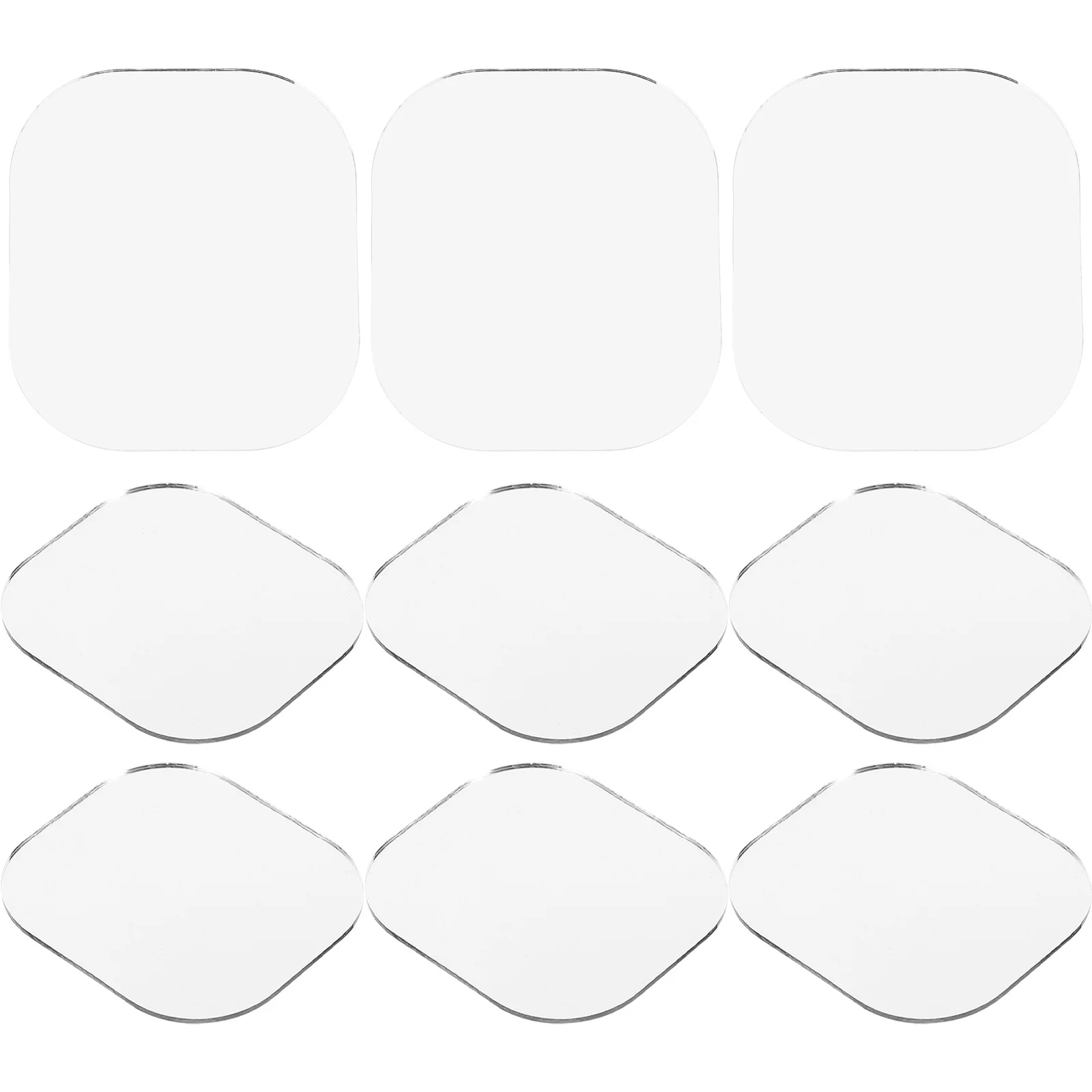 10 pçs artesanato espelho folhas diy maquiagem lentes de vidro durável para viagens trabalho em casa espelho de maquiagem de vidro espelhos pequenos