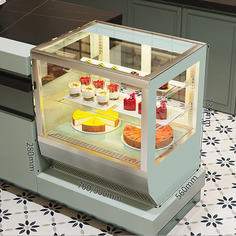 Commercial Cake Counter Milk Tea Shop Fruit Bar Fresh Cabinet Dessert Small Refrigerated Display Cabinet Air-cooled