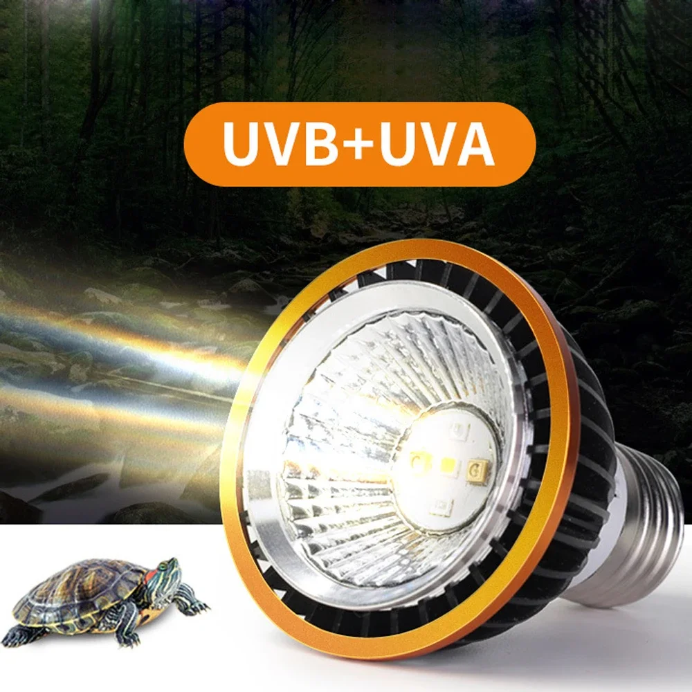 Professional 3W Reptile Lamp UVA UVB5.0 UVB10.0 Lmap LED Bulb Turtle Tortoise Lizard Basking Sunlight UVB Bulb Lighting