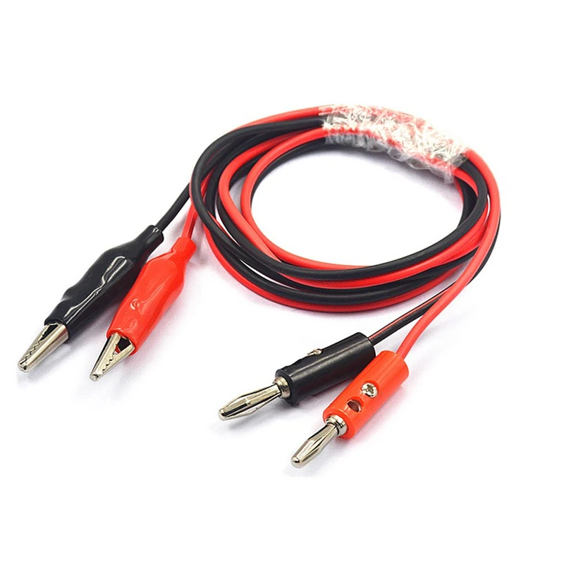 1M จระเข้ Cilp Av ปลั๊กทดสอบกล้วยสายเชื่อมต่อ Dual Tester Probe คลิปจระเข้สำหรับมัลติมิเตอร์วัดเครื่องมือ Diy