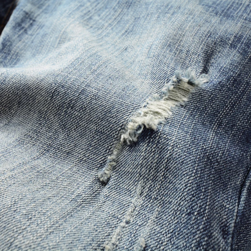 Designer Fashion Men Jeans Retro Blue Stretch Slim Fit Ripped Jeans Men High Quality Y2K Italian Style Vintage Denim Pants Homme