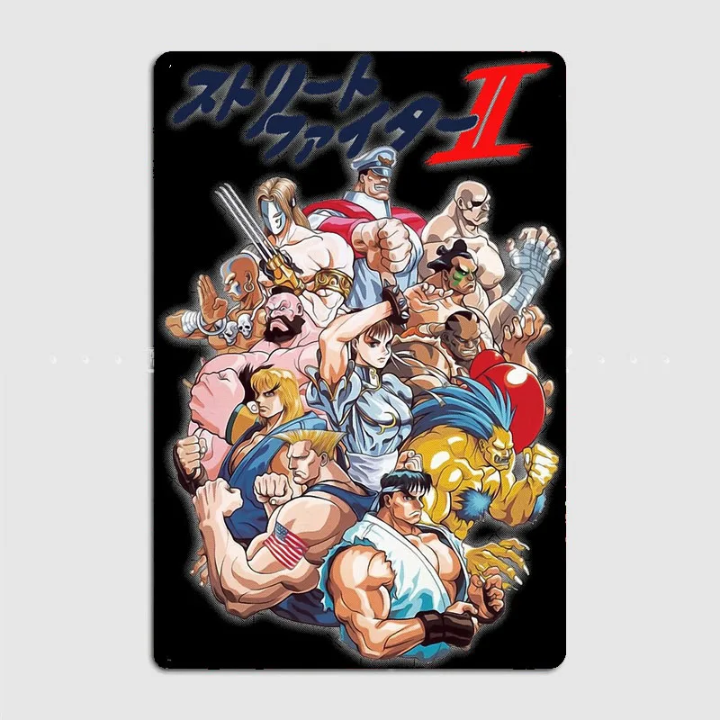 Select your Fighter Street Fighter retro game Anime Metal Sign Poster Room Wall Decor Living Custom Tin Vintage Home Decoration