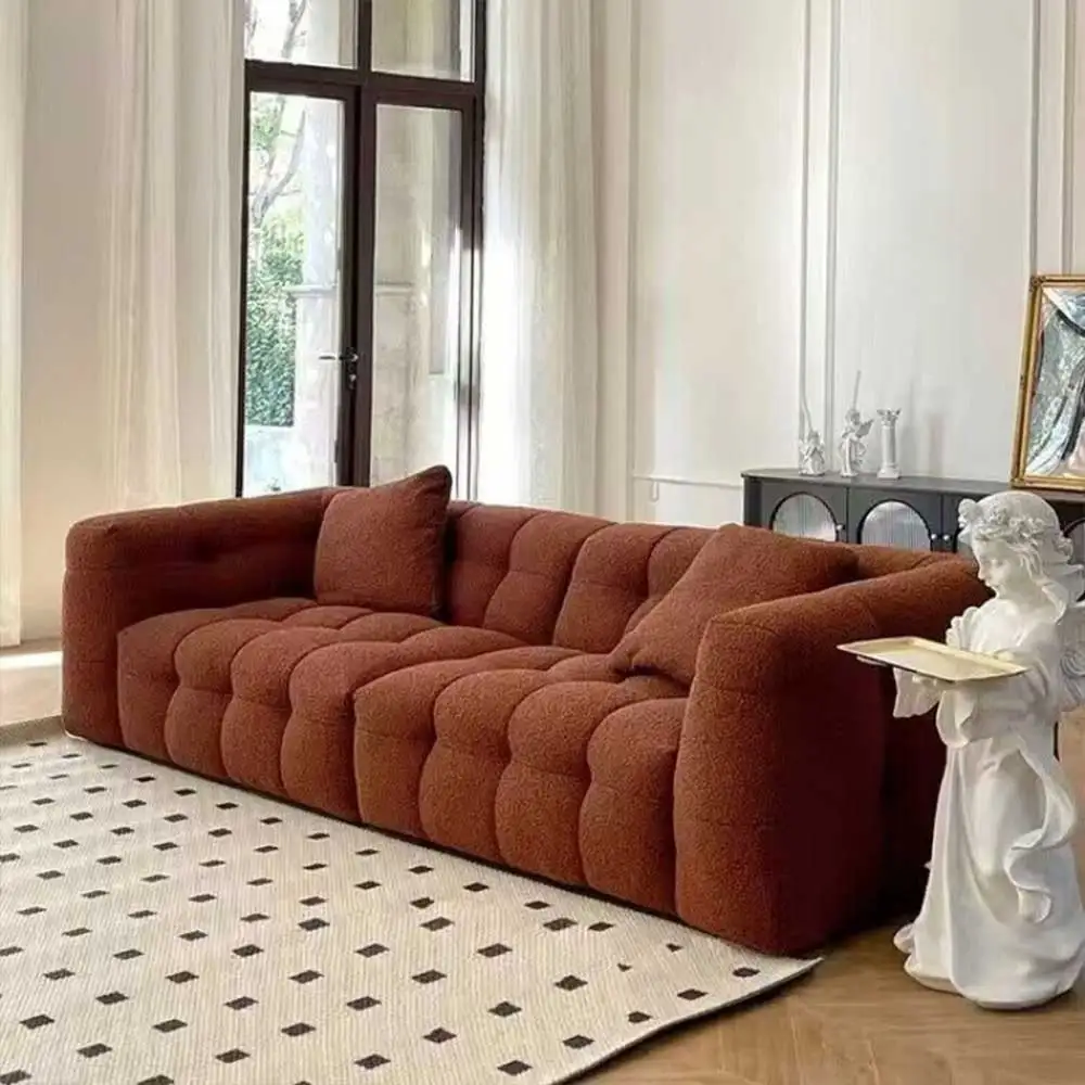 

Nordic Design Teddy Velvet Living Room Sectional Couch Set Vacuum Compression Lounge Corner Sofa