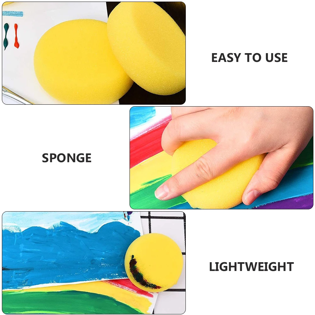 

50Pcs Kids Painting Sponge Set Artist Watercolor Sponge for Handicraft DIY Projects Colorful Drawing Supplies for Children
