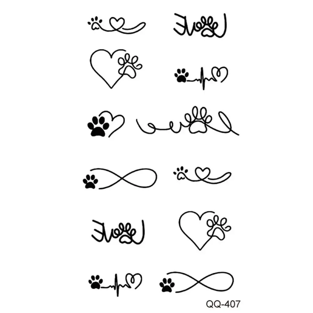 مقاوم للماء المؤقتة الوشم ملصق أسود مرسومة باليد القلب إصبع فلاش الكاحل الوشم المعصم الوشم تصميم الفن وهمية جسم الإناث Y0A3