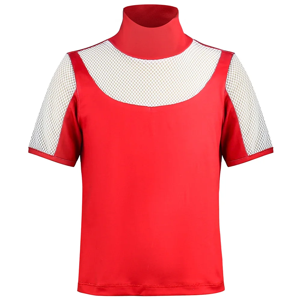 Girls Zombies Cheerleader Cosplay Costume Mesh Top+Printed Skirt+Hooded Coat For Kids Halloween Party School Uniform Dress Up