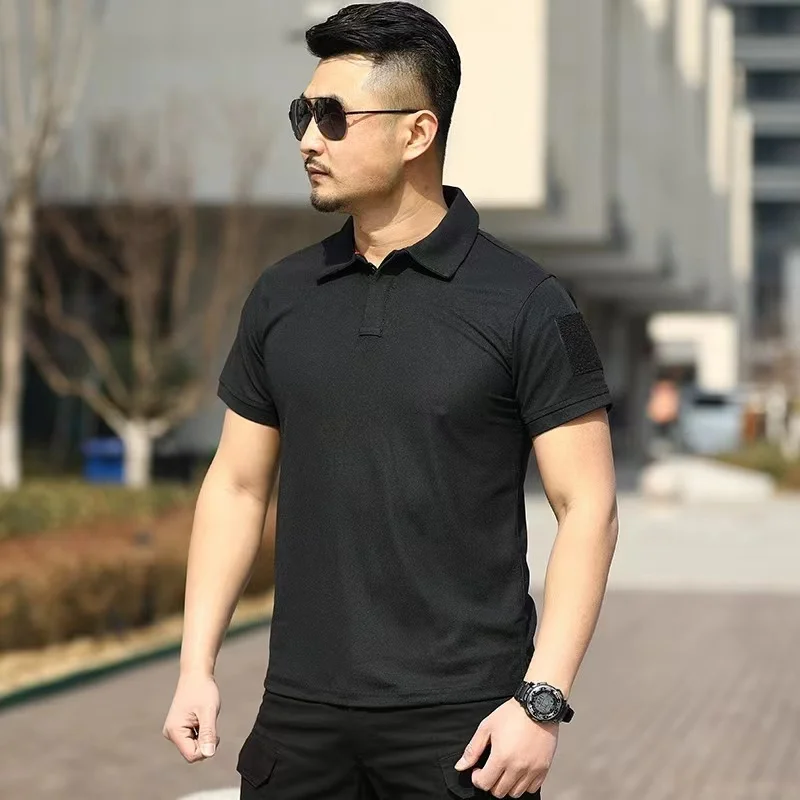 Short Sleeve Quick Dry Men\'s  Polo Shirt Blank Five Color Tactical Tennis Fitness Running T-shirt Office Sport Polo T Shirt