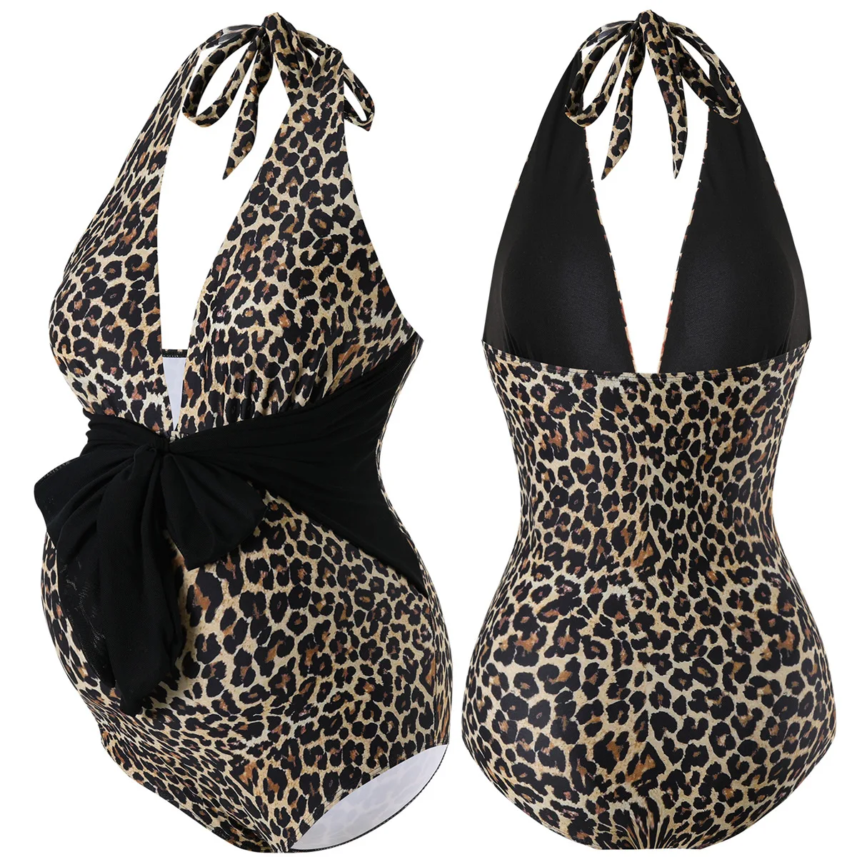 

Print One Piece Swimsuit Women Sexy Pleated Bathing Suit Leopard Printed Bodysuit Bikini Set Summer Fashion New Beachwear