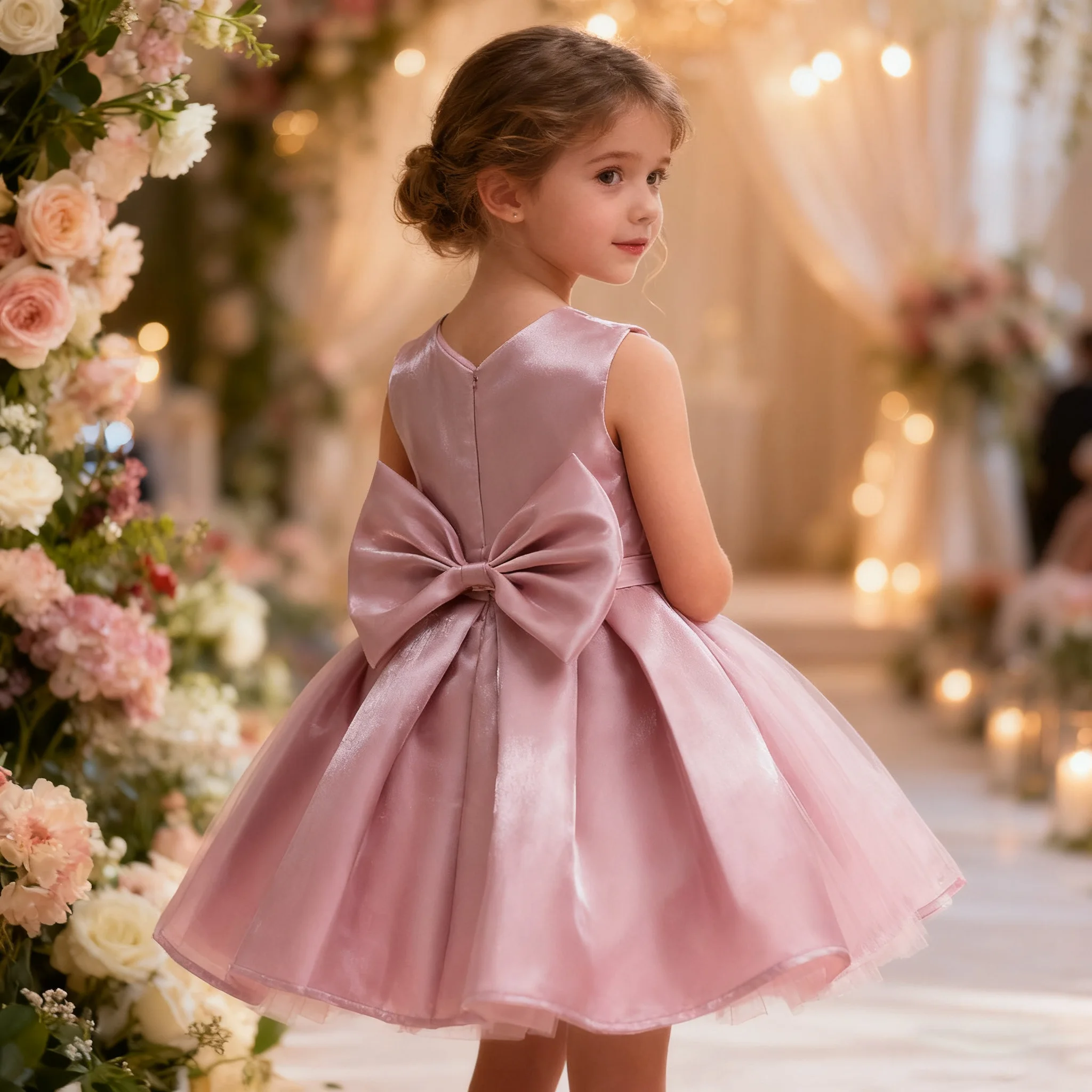 Baby Mädchen Big Bowknot Geburtstag Festzug Kleid Festzug tragen für Mädchen Neujahr Kleidung Kleinkind Party Tutu Kleid Taufe Kleider