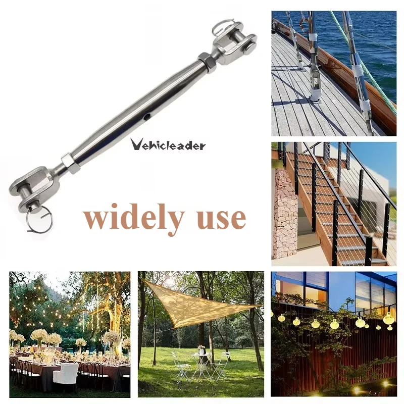 M24 Closed Type Crimp Screw 304 Stainless Steel Heavy Duty Turnbuckle Chain Tensioner Marine Multipurpose