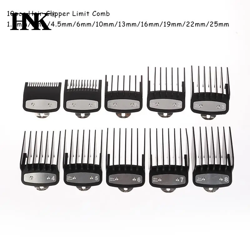 

8/10pcs Hair Clipper Guide Comb Cutting Limit Combs Standard Guards Attach Parts Electric Clippers Accessories