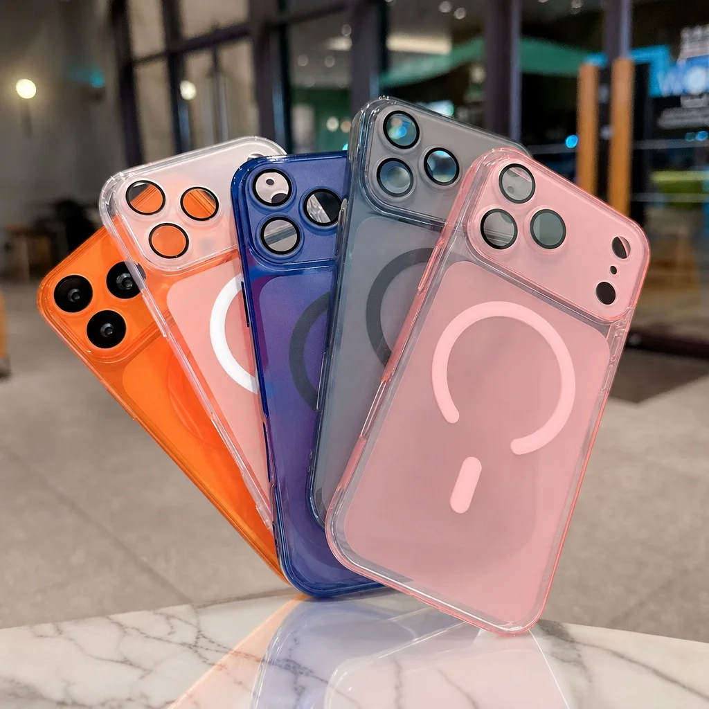 Luxury Translucent Matte Phone Case for IPhone 11 12 13 14 151 16 17Pro Max for Magsafe Magnetic Wireless Charge TPU Soft Cover - view 6