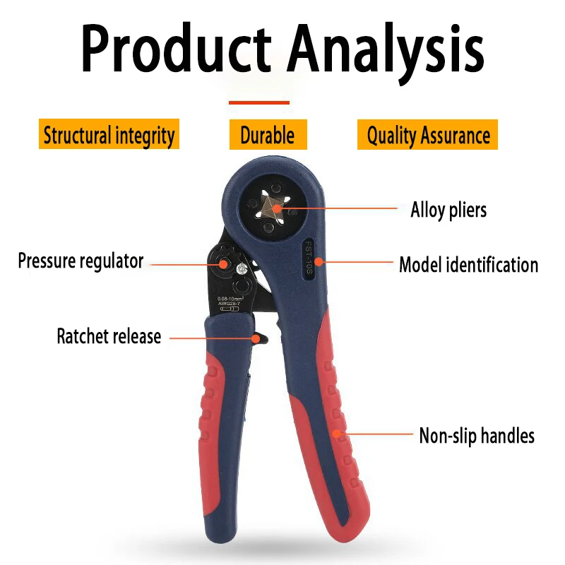 New Upgraded Crimping Pliers Sheath Tubular Terminal Tool HSC8 6-4 6-6 16-6 Wire Crimper Household Electricity