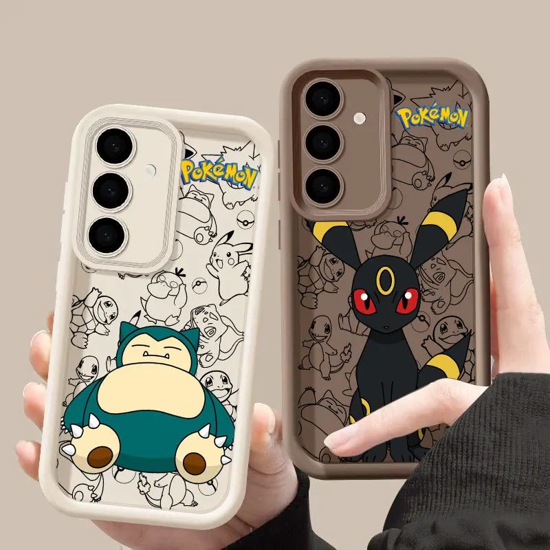Snorlaxs Umbreons P-Pokemons Anime S26 Ultra Case For Samsung Galaxy S26 S25 S24 S22 S23 Ultra S21 Plus S20 FE Protection Cover