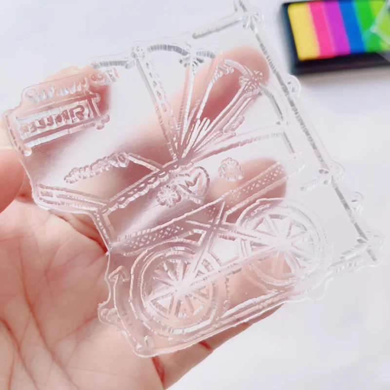 Garrafa de bebê transparente silicone terminado selo diy scrapbooking diário de borracha coloração em relevo estênceis diário decoração reutilizável