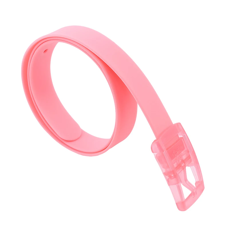 2023 Fashion Plastic Belt Friendly Candy Multi Color Silicone Rubber Belt Smooth Buckle For Women Men Adjustable