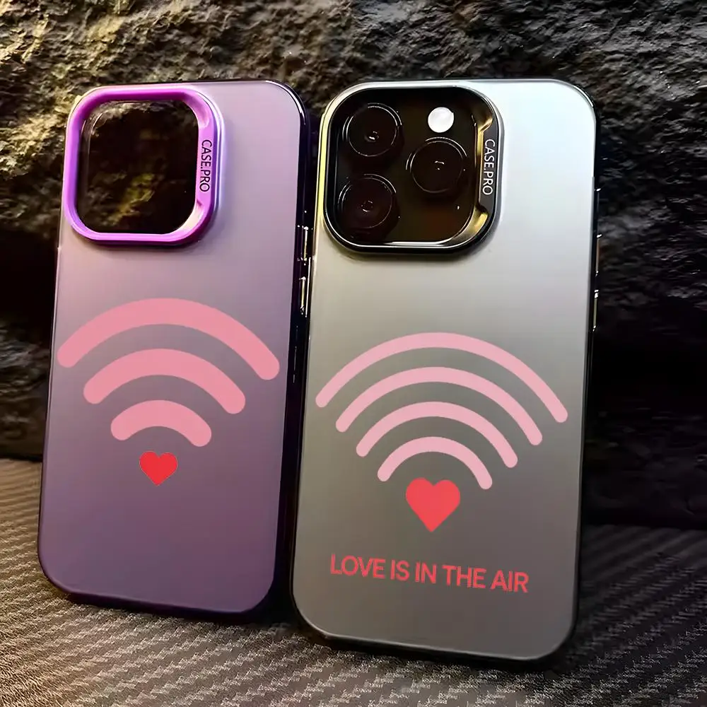 Love Is Air Phone Case For iPhone 17 16 15 14 13 12 11 Pro Max Designer Matte Laser Aurora Funda Phone Case