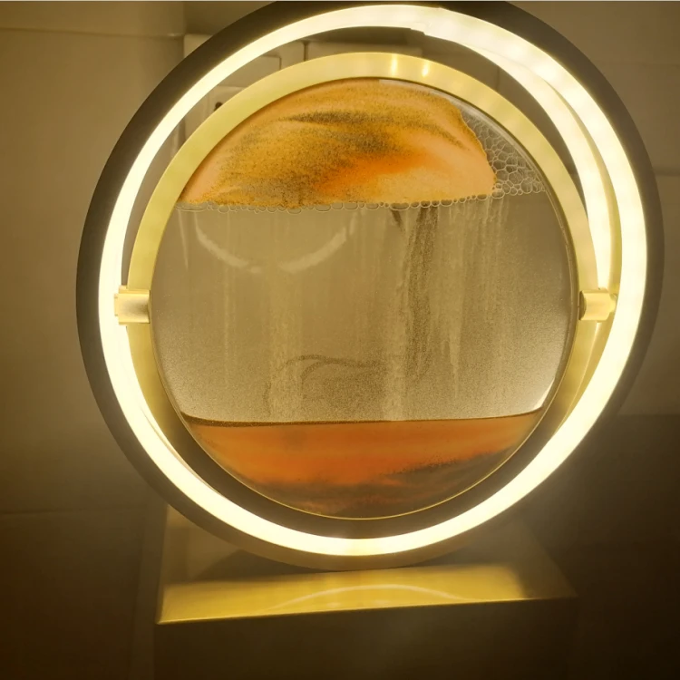 

Hot sell Hourglass Table Lights Craft Quicksand Reading Lamp Flowing Sand Picture Natural Landscape Scenery Quicksand Lamps