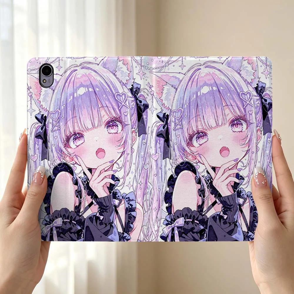 Purple Cartoon Girl For Huawei MediaPad MatePad Honor Pro V6 9 V8 X9 12 X 13.3 SE 11 11.5 Inch Tablet Case Popular