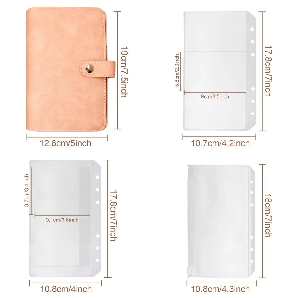 A6 Budget Binder, Notebook, With Binder Pockets, Expenses Budget Sheet, Label Stickers, Money Saving Organizer Budget-POS