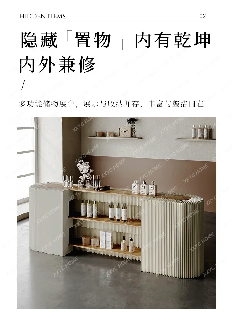 NN  Design Decor Front Desk Reception Counter Checkout U Shape Oval Reception Desks White Modern Mostrador De Tienda Furniture