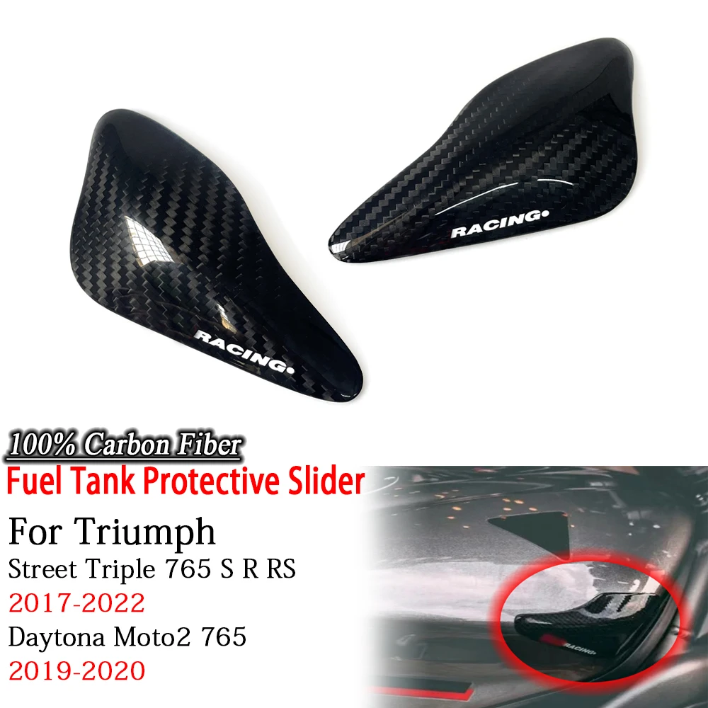 

For Triumph Street Triple 765 S R RS 2017-2022 Daytona Moto2 765 2019-2020 Carbon Fiber Fuel Tank Slider