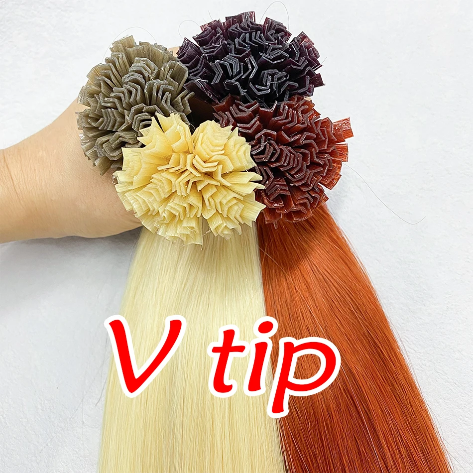 

Кератиновые наращивание волос с V-образным кончиком, человеческие волосы, натуральный черный балаяж, блондинка, коричневый, с кератиновым кончиком, наращивание волос Hot Fusion