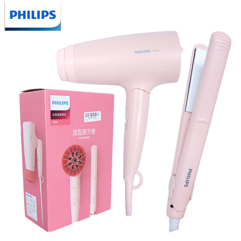 Philips Bhp398 3000 Series Hair Styling Set 1600W Foldable Hair Dryer 6 Gears Thermostatic Care for Damaged Neutral Hair