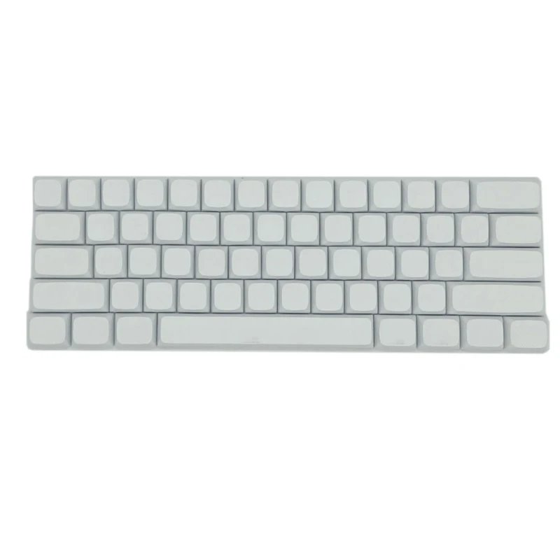 61Pcs White Blank Keycap XDA PBT Key Cover for Mechanical Keyboards