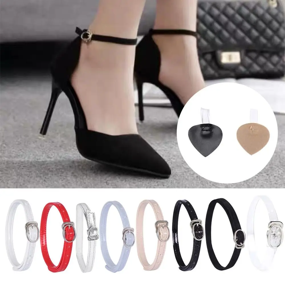 موضة المضادة للانزلاق الكاحل حزام الحذاء حزمة الأربطة التعادل الأشرطة الفرقة حزام حذاء قابل للتعديل طرف معدني عالية الكعب أحذية النساء #5