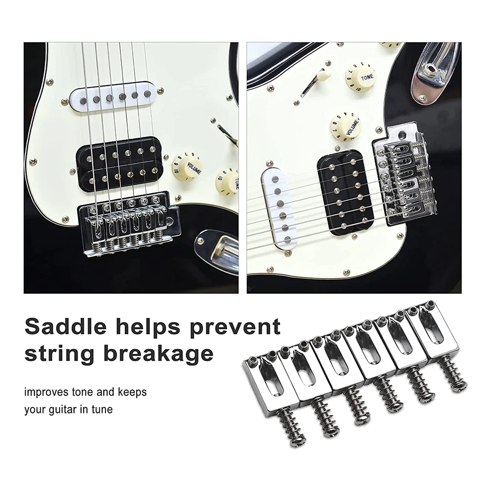 Selas de ponte tremolo de guitarra 10.5mm para fender stratocaster strat telecaster tele acessórios de guitarra elétrica, prata hgc