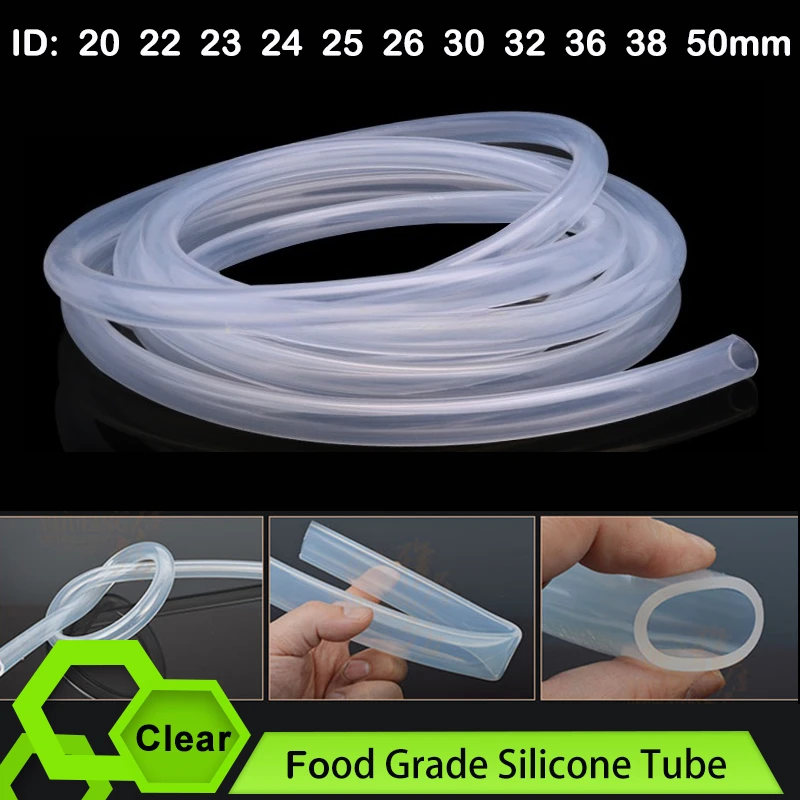 

Clear Food Grade Silicone Tube ID 20 22 24 26 28 30 32 36 38 50mm Flexible Beer/Drink/Milk/Water Hose Soft Aquarium Pump Pipe