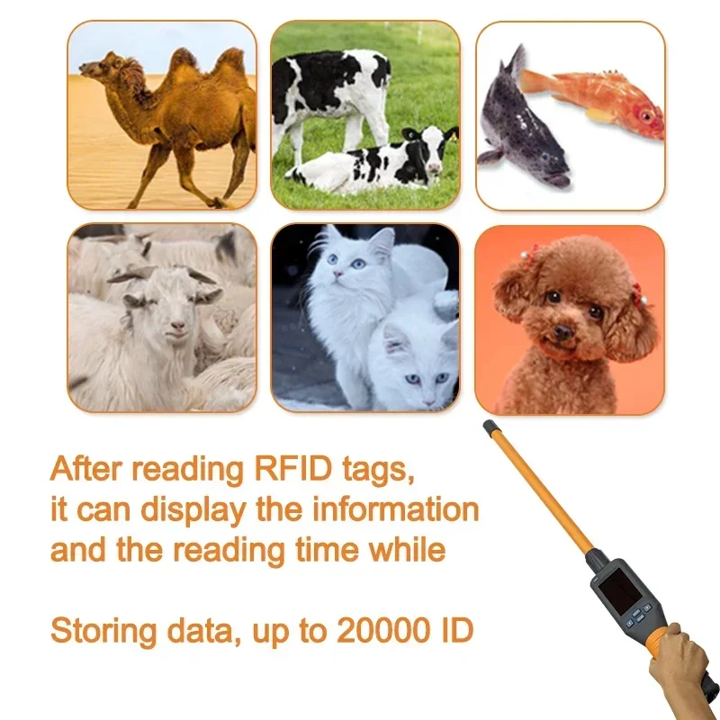 WS-S02  Android5.1 Wifi Bluetooth4.0 ISO11784/5 FDX-B,HDX Animal Ear tag cattle cow RFID Stick Reader for Farm Management